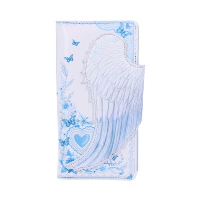 White Angel Wings Embossed Purse 18.5cm