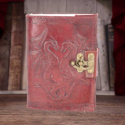 Double Dragon Leather Embossed Journal & Lock